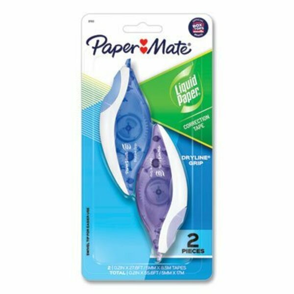 Sanford Paper Mate, Dryline Grip Correction Tape, 1/5in X 335in, Blue/purple Dispensers, 2PK 87813